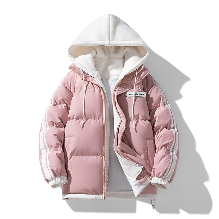 Männer's nano gepolsterte Parka Hybrid mit internem Kapuzenpulli, seitlichen Streifen und Zwei-Wege-Reißverschluss – Marzano