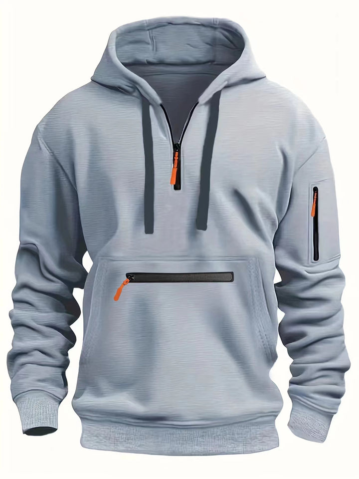 Herren Sportlicher Kapuzenpullover mit praktischen Reißverschlusstaschen Echoarchiv