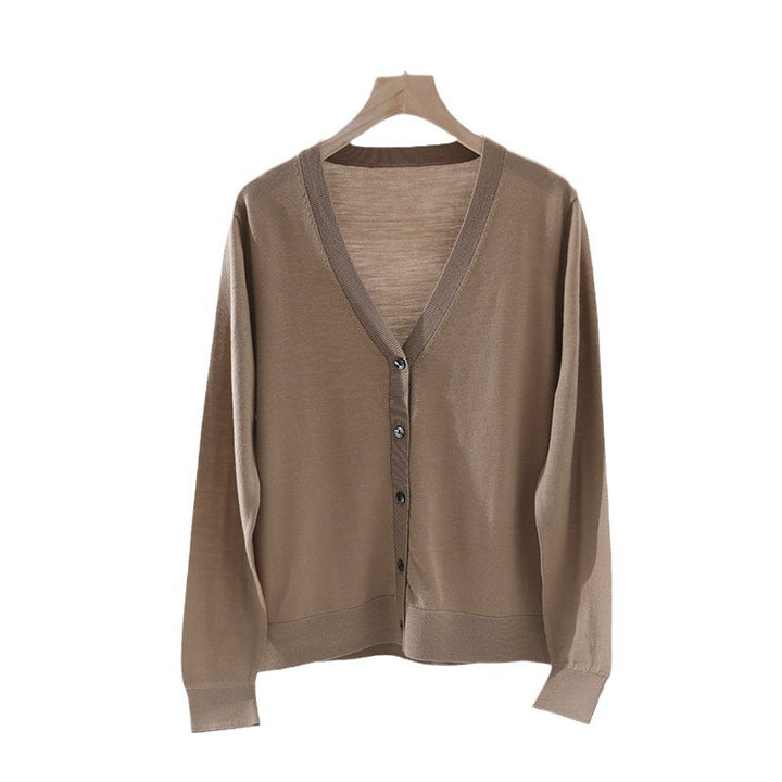Damen Feiner V‑Ausschnitt-Cardigan aus leichtem Feinstrick mit Knopfleiste Echo Archiv