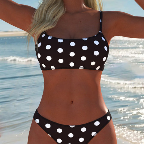 Damen Bikini-Set mit modischem Punktdesign und verstellbaren Trägern Echo Archiv