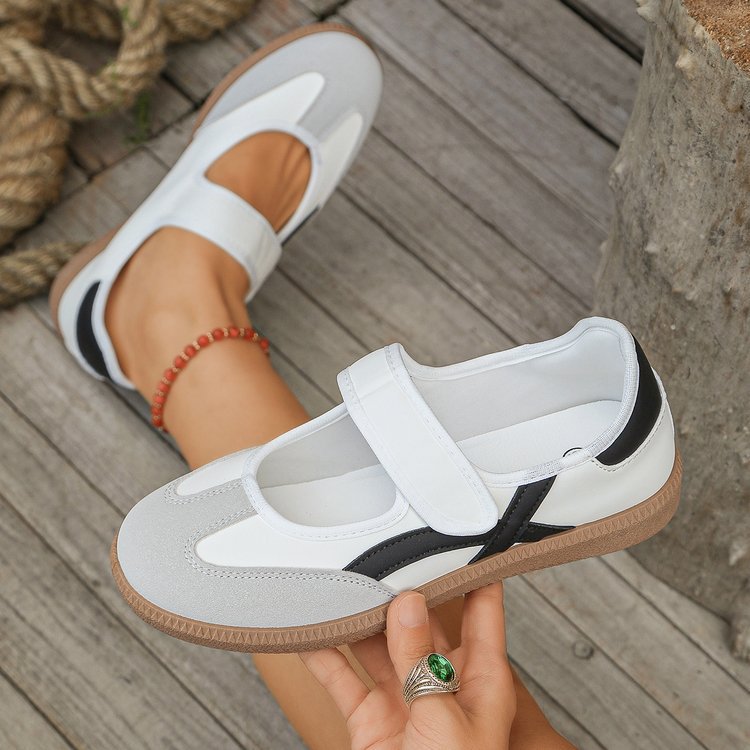 Damen Mary-Jane-Sneaker mit Klettverschluss und gepolstertem Komfortfußbett – Névara