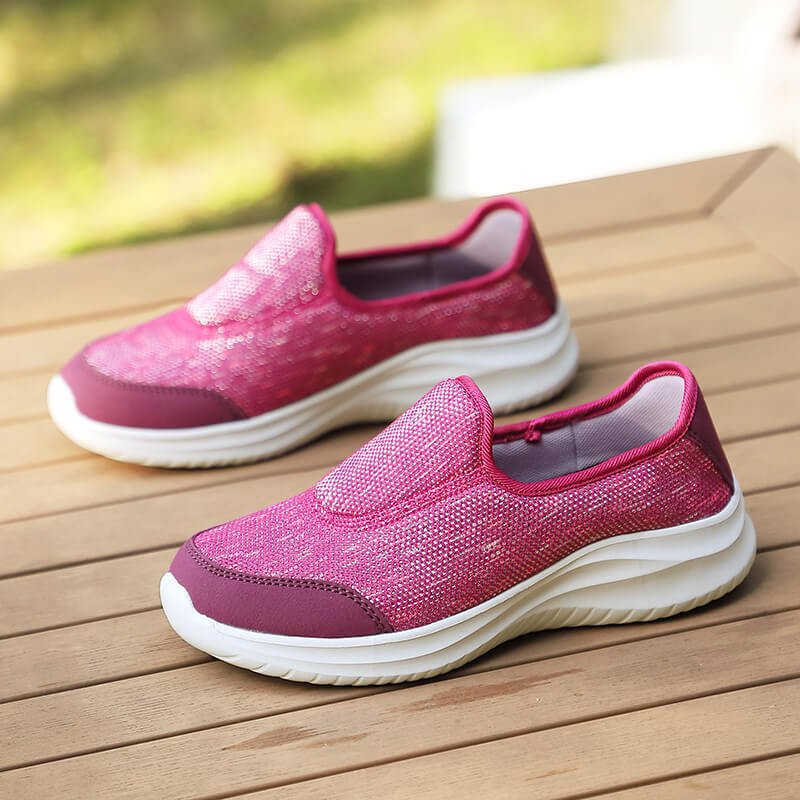 Damen nan eleganter Schlupfsneaker mit elastischen Zierbändern, atmungsaktiver Strickkonstruktion und gedämpfter Komfortlaufsohle Echo Archiv