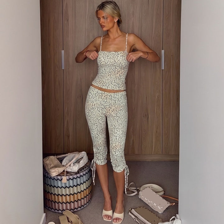 Damen Sportliches Set mit Spitzenträgern Echo Archiv