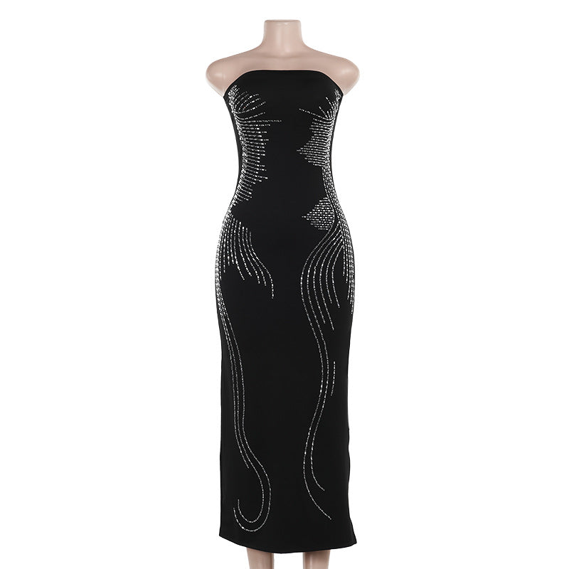 Damen Elegantes Bandeau-Minikleid mit funkelnden Akzenten Echo Archiv