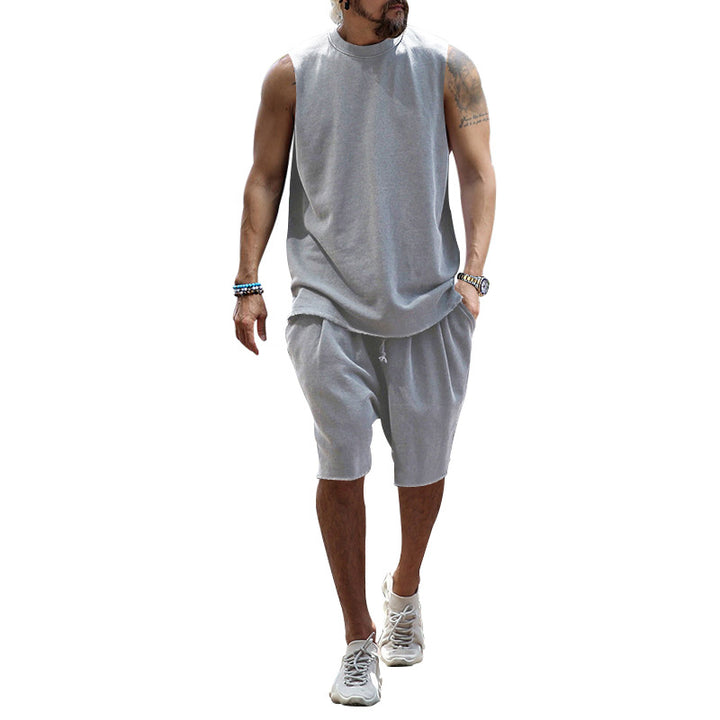 Herren sportliches Tanktop und Shorts-Set aus hochwertigem Baumwollmix Echoarchiv