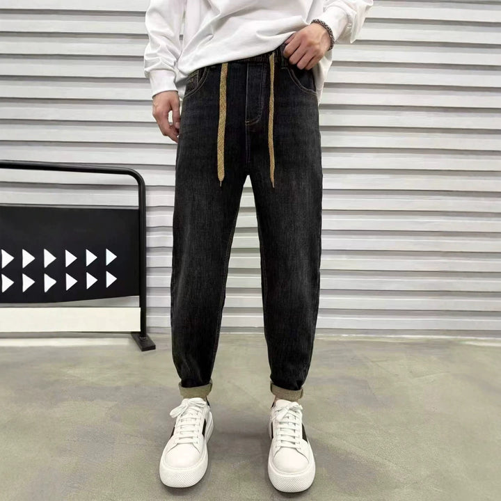 Herren Relaxed Denim-Jogger mit Kordelzug und elastischem Saum Echoarchiv