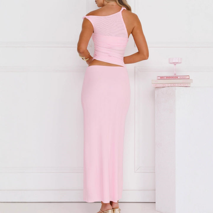 Damen Elegantes Wickelkleid mit asymmetrischem Design und Raffung Echo Archiv
