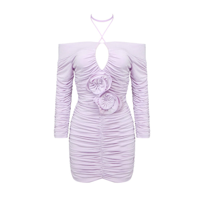 Damen Mini-Kleid mit schulterfreiem Design und Raffungen Echo Archiv