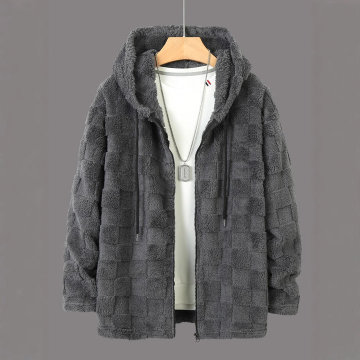Herren Kuschelige Fleecejacke mit Kapuze und Taschen Echoarchiv