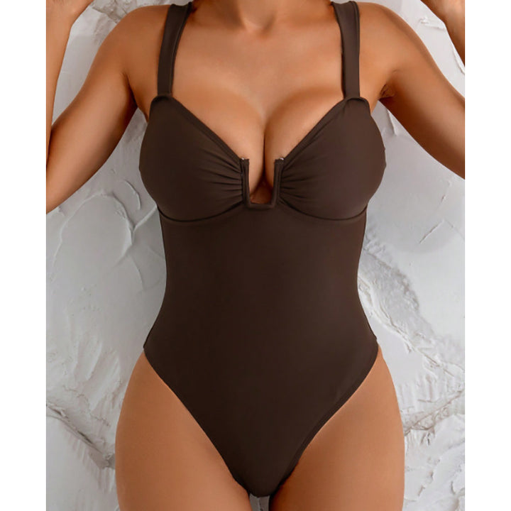 Damen eleganter V-Ausschnitt Badeanzug Echo Archiv