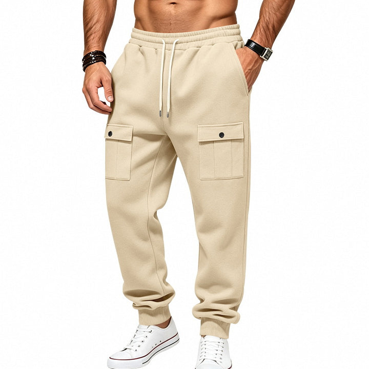 Herren Cargo-Jogginghose mit Bündchen, Tunnelzug und aufgesetzten Klappentaschen Echoarchiv
