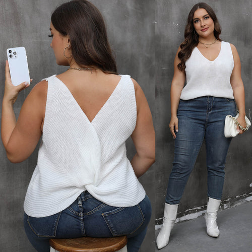 Damen luftiges Stricktop mit V-Ausschnitt Echo Archiv