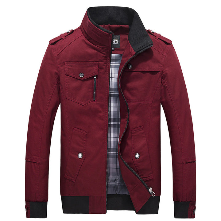 Herren Utility-Fieldjacke mit Stehkragen und kariertem Innenfutter Echoarchiv