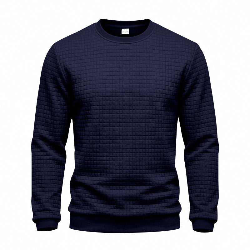 Herren Strukturiertes Rundhals-Sweatshirt mit Waffelstruktur und Rippbündchen Echoarchiv
