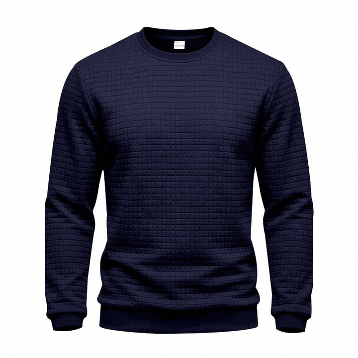 Herren Strukturiertes Rundhals-Sweatshirt mit Waffelstruktur und Rippbündchen Echoarchiv