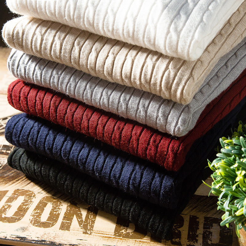 Herren Strickpullover mit hohem Kragen und strukturiertem Design Echoarchiv