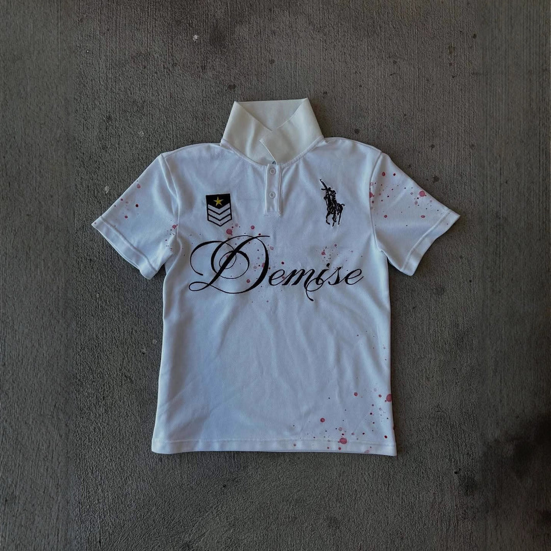 Damen Polo T-Shirt mit stylischem Schriftzug Echo Archiv