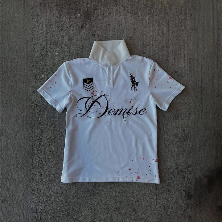 Damen Polo T-Shirt mit stylischem Schriftzug Echo Archiv