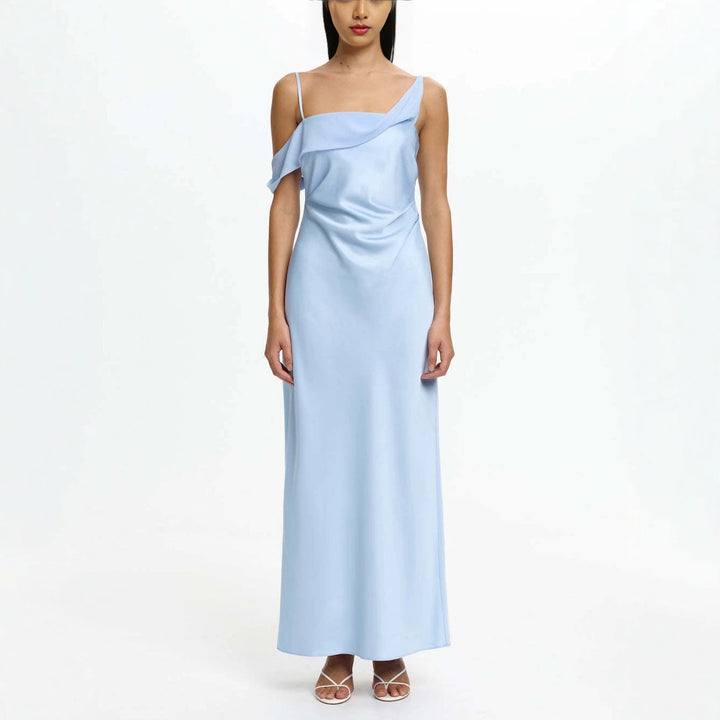 Damen Elegantes Maxikleid mit asymmetrischem Oberteil und fließendem Schnitt Echo Archiv