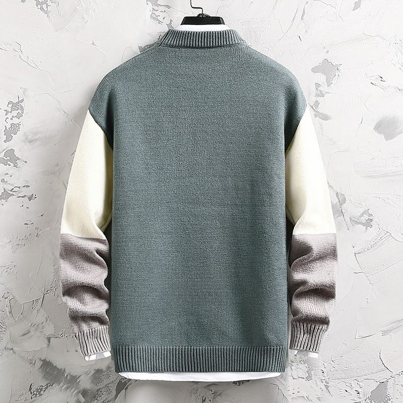 Herren hochwertiger Rollkragenpullover mit modernem geometrischem Design Echoarchiv