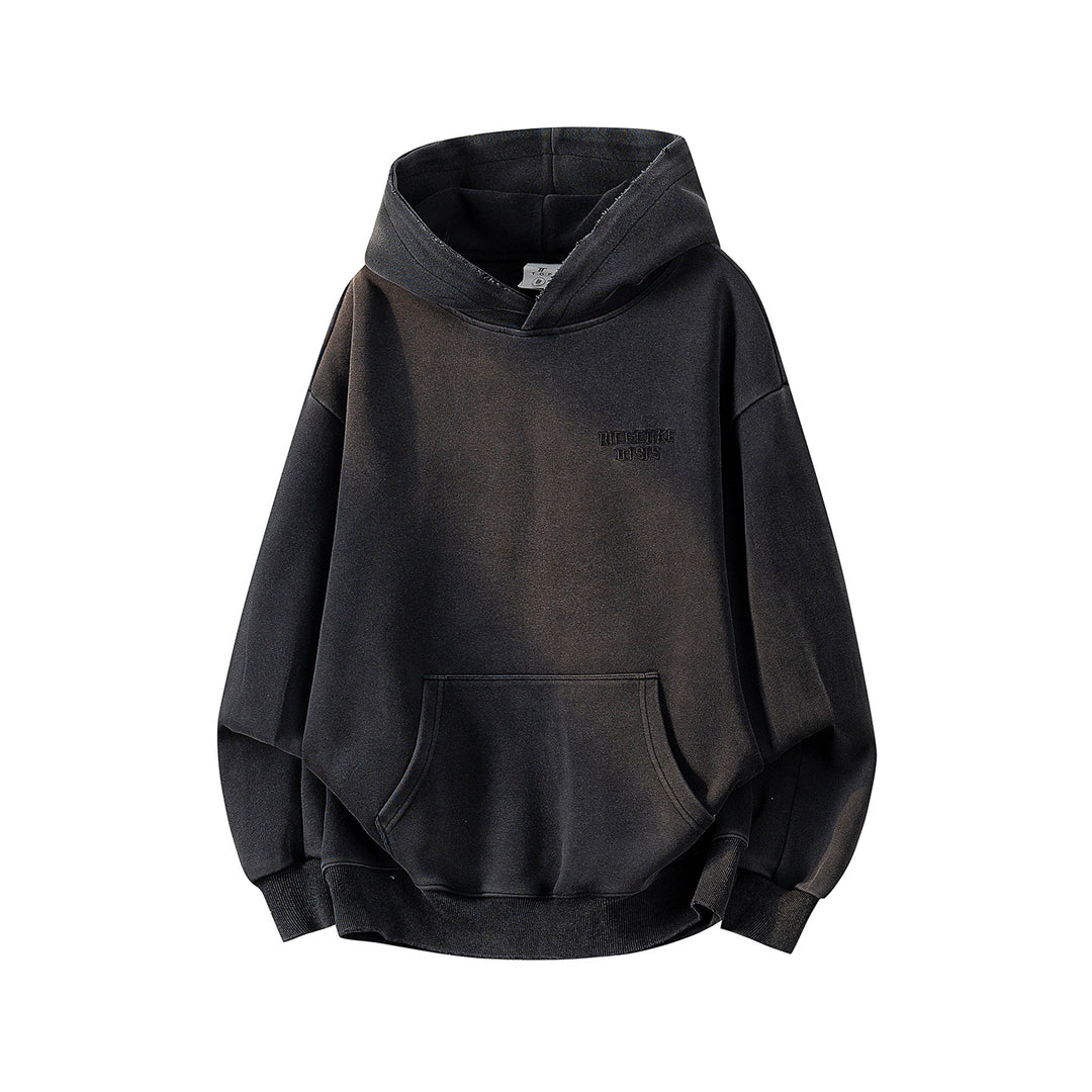 Unisex Oversize Kapuzenpullover mit handschriftlichem Grafik-Print, Kängurutasche & geripptem Saum Echoarchiv