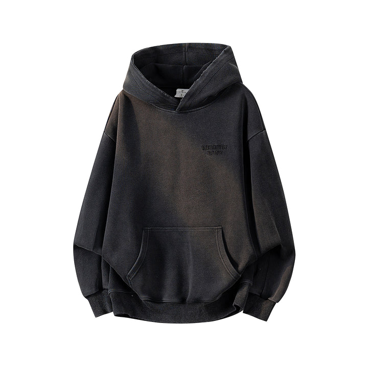 Unisex Oversize Kapuzenpullover mit handschriftlichem Grafik-Print, Kängurutasche & geripptem Saum Echoarchiv