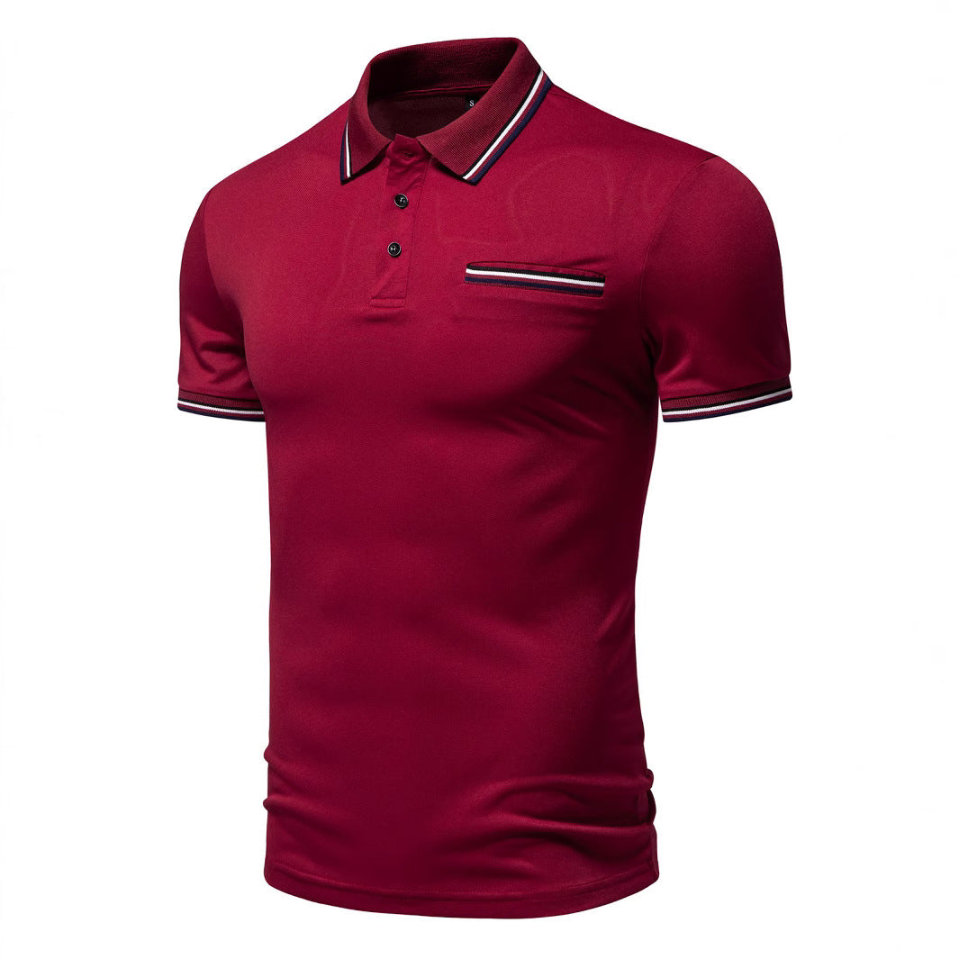 Herren Poloshirt mit kontrastierenden Akzenten und modernem Schnitt Echoarchiv