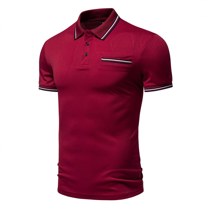Herren Poloshirt mit kontrastierenden Akzenten und modernem Schnitt Echoarchiv
