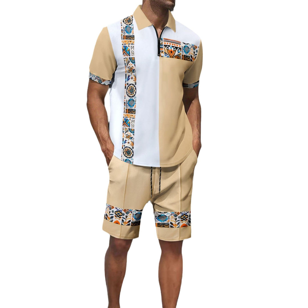 Herren modisches Freizeit-Outfit mit stilvollem Muster Echoarchiv