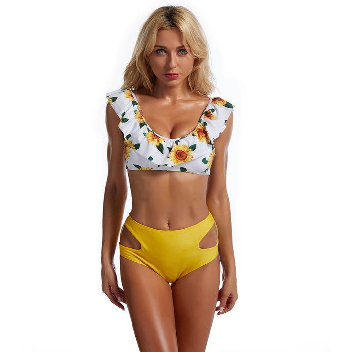 Damen Bikini-Set mit verspieltem Rüschendesign und hohem Hüftschnitt Echo Archiv