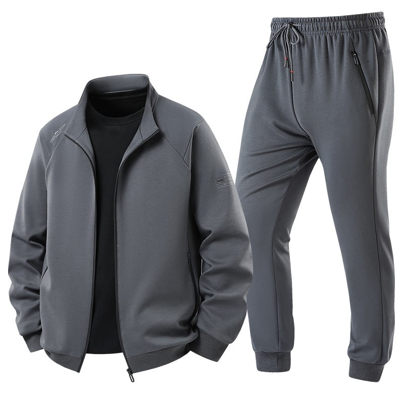 Herren Leichter Freizeit-Trainingsanzug-Set mit Reißverschlussjacke, elastischer Bund & Reißverschlusstaschen Echoarchiv