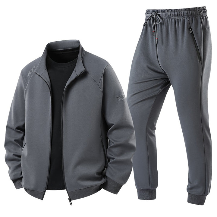 Herren Leichter Freizeit-Trainingsanzug-Set mit Reißverschlussjacke, elastischer Bund & Reißverschlusstaschen Echoarchiv