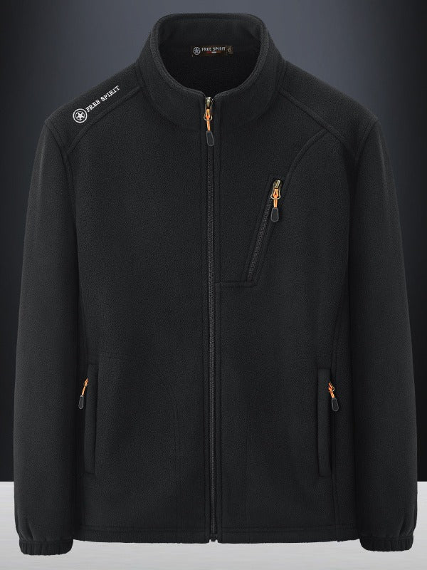 Herren Warme Microfleece-Outdoorjacke mit Brustreißverschluss, Seitentaschen und Stehkragen Echo Archiv