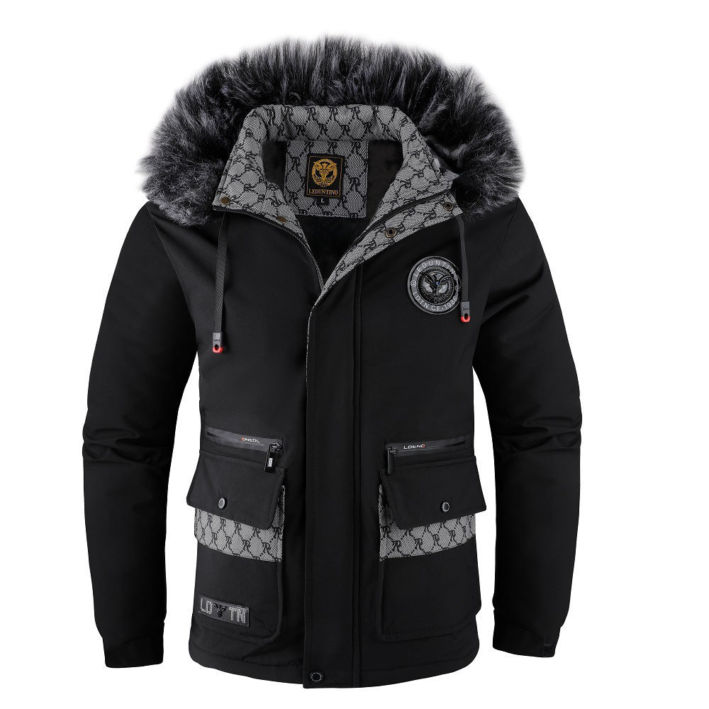 Herren nan gefütterte Winterparka mit Kunstfellkapuze, Thermoisolierung und multifunktionalen Taschen Echo Archiv
