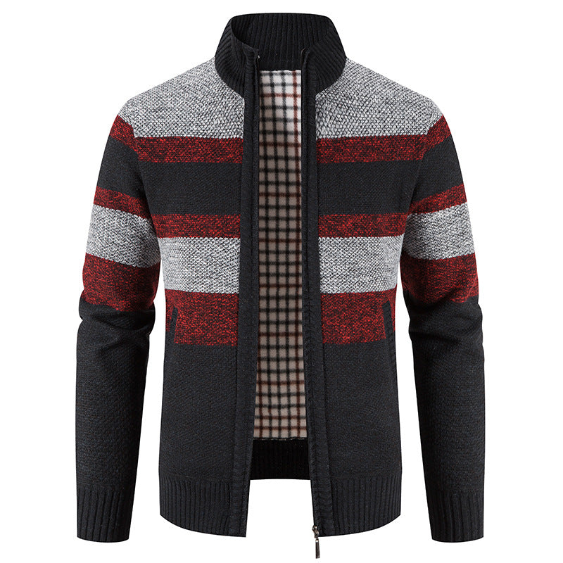 Herren modische Strickjacke mit einem modernen und vielseitigen Karomuster Echoarchiv