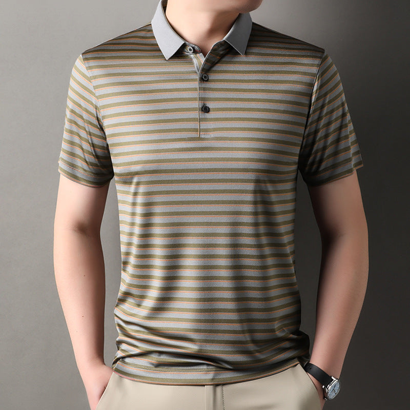 Herren Poloshirt mit atmungsaktiver Komforttechnologie und modernem Streifenmuster Echoarchiv