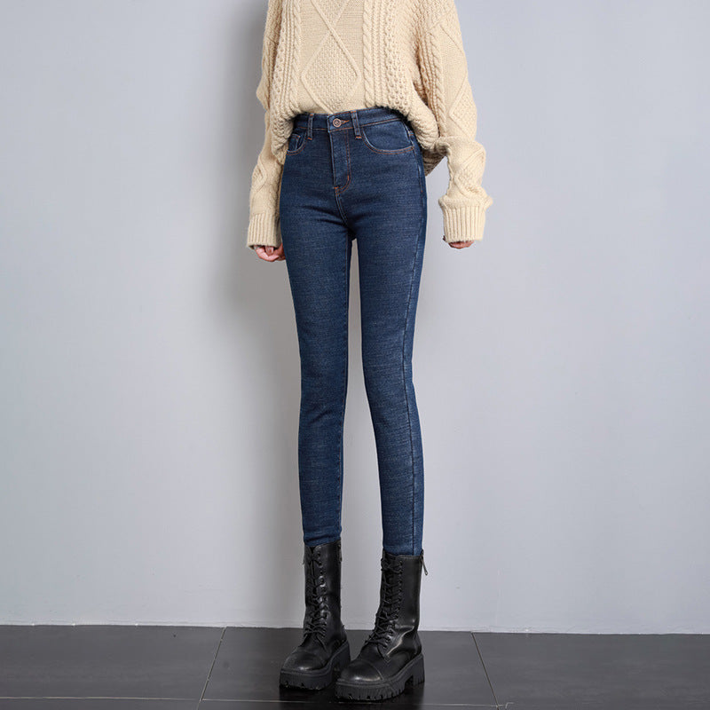 Damen nan hoch geschnittene Röhrenjeans mit formendem Stretchbund und schmalem Knöchelabschluss Echo Archiv