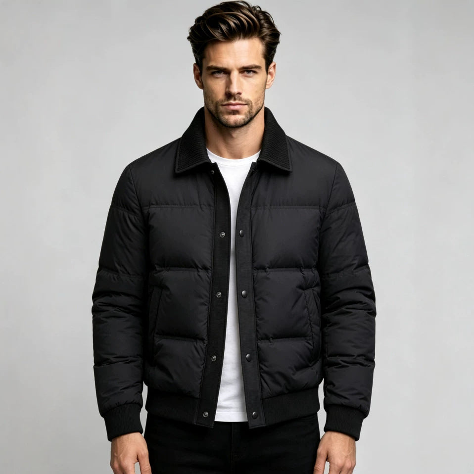 Herren Modische Steppjacke mit hohem Kragen – Taviero