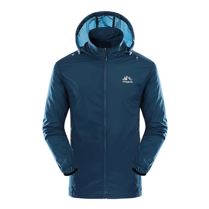 Herren leichtgewichtige Outdoor-Jacke mit verstellbarem Kapuzenkragen Echoarchiv