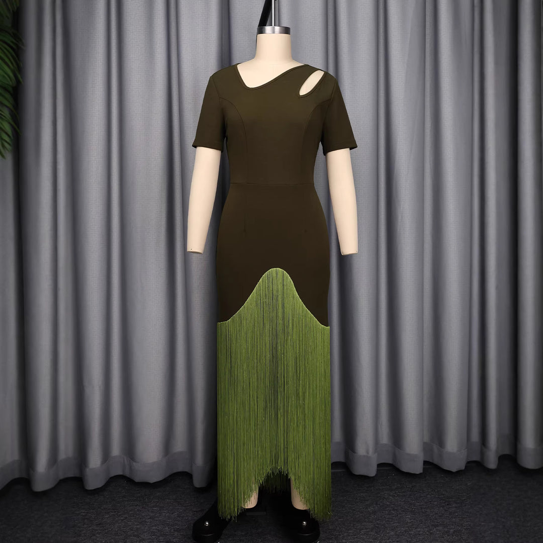 Damen elegantes Kleid mit asymmetrischem Saum und modischem Cut-Out Echo Archiv