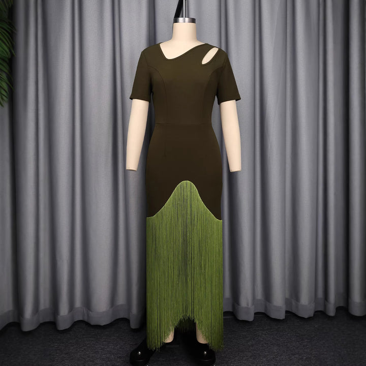 Damen Maxikleid mit asymmetrischem Saum und elegantem Cut-Out Design Echo Archiv