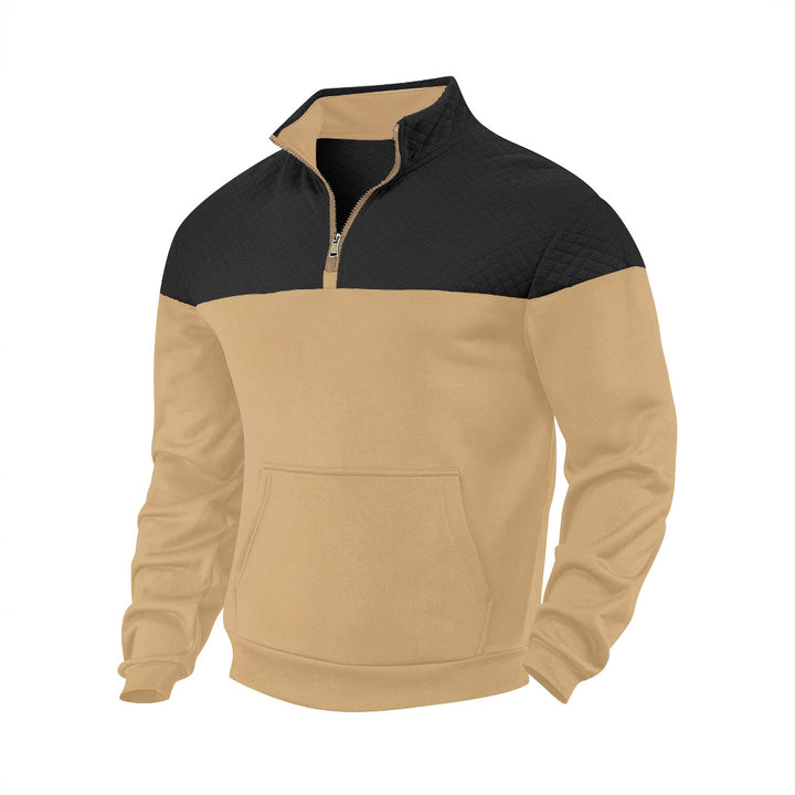 Herren trendiger Stehkragen-Fleece-Pullover Echoarchiv