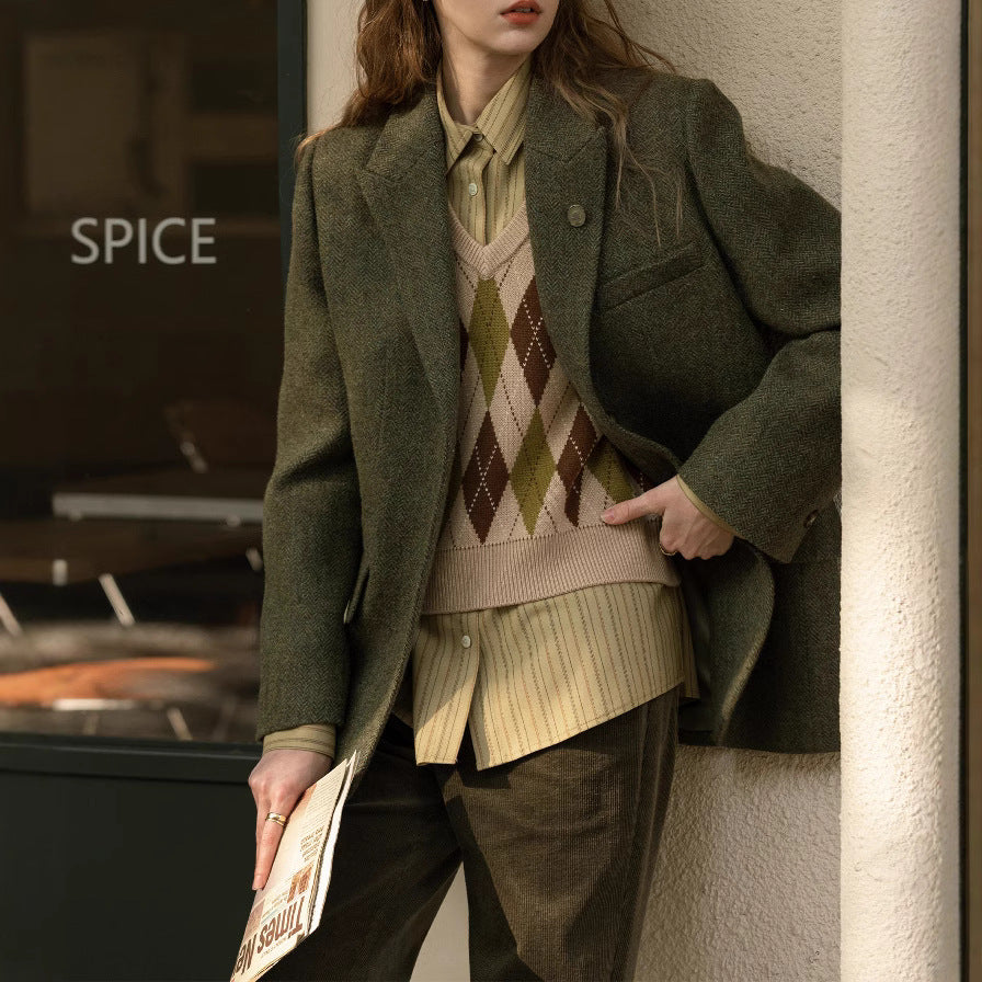 Damen Eleganter und moderner Wollblazer Echoarchiv