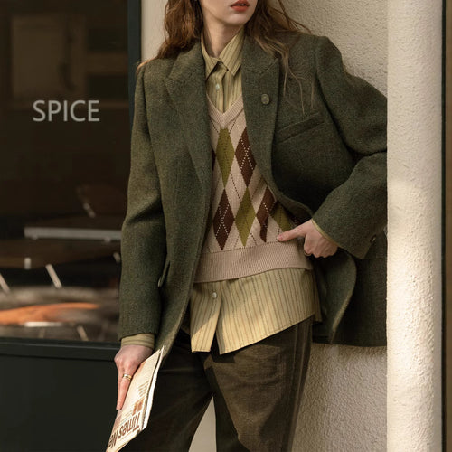 Damen Eleganter und moderner Wollblazer Echoarchiv