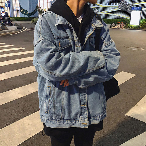 Herren Lässige Denimjacke im Vintage-Stil Echoarchiv