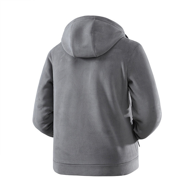 Herren Fleece-Softshell Hybridkapuzenjacke mit Teddy-Innenfutter & verstellbarer Kapuze Echoarchiv