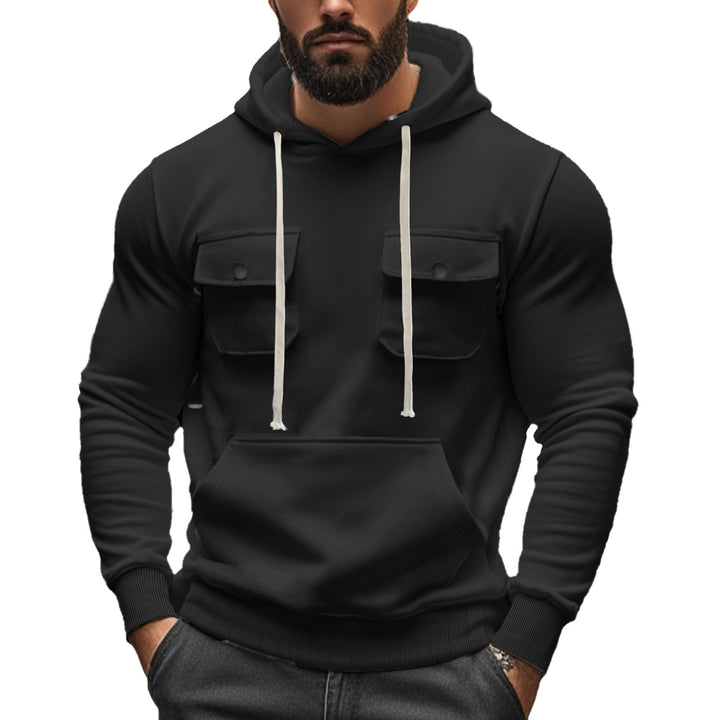 Herren modischer Kapuzenpullover mit praktischen Brusttaschen und Struktur Echoarchiv