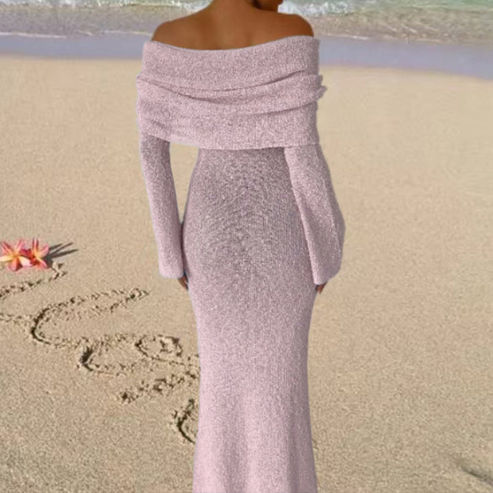 Damen Off-Shoulder Strickkleid mit langen Ärmeln und eleganter Silhouette Echo Archiv
