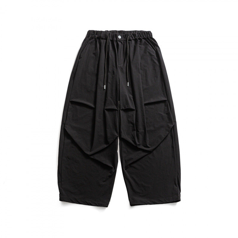 Unisex Weite Haremshose mit Drapierungen, elastischem Bund und Kordelzug Echo Archiv