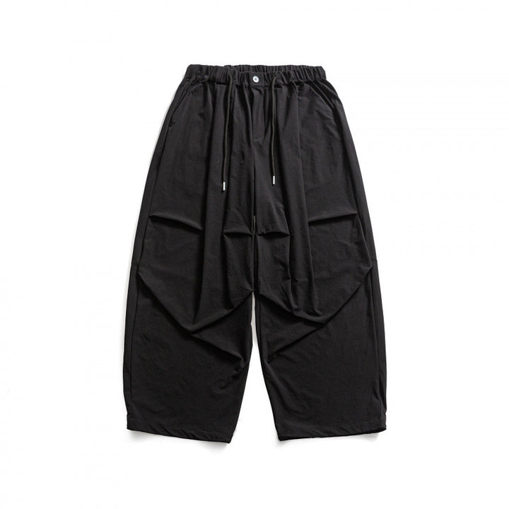 Unisex Weite Haremshose mit Drapierungen, elastischem Bund und Kordelzug Echo Archiv
